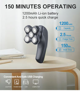 เครื่องโกนหนวดไฟฟ้าสำหรับผู้ชายหัว<span class=keywords><strong>โล้น</strong></span>ที่โกนหนวดไฟฟ้าที่ด้านหลังเครื่องโกนหนวดแบบ IPX7ด้วยตัวเอง - Product Image 2