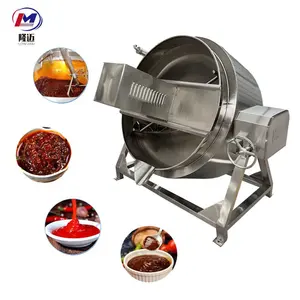 100L-1000L Jam Industrial Steam Kettle Jacket Kettle Cooker Mixer Heat Transfer Oil Jacketed Cooking Kettle