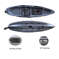 Vente d'usine Portable Drop Shipping Foot Pedal Drive Kayak Boat PE Material Canoe Used Blue Ocean