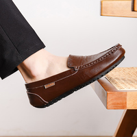 Chaussures en cuir véritable pour hommes, confortables, de taille adaptée, en matière douce, tendance