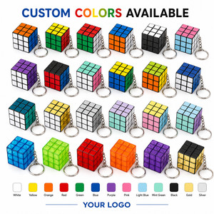 Custom Logo 3x3 Magic <b>Cube</b> Keychain Mini Speed <b>Cube</b> Puzzle Toy Keyring for Promotional Gift Education Stress Relief Office Toy - Product Image 3