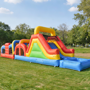 Parcours d'obstacles gonflable commercial 14x3 pour enfants et adultes, équipement de parc d'attractions en plein air - Product Image 5
