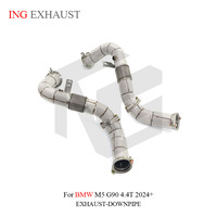 ING bonne qualité en acier inoxydable pour BMW M5 G90 4.4T 2024 + tuyau d'échappement de tuyau de descente avec bouclier thermique pièce de réglage automatique de haute qualité