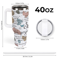 Toptan özelleştirilmiş İsa İnanç İncil Verse dini baskı ben tanrı Tumbler 40oz hıristiyan hediyeler fincan bir çocuk