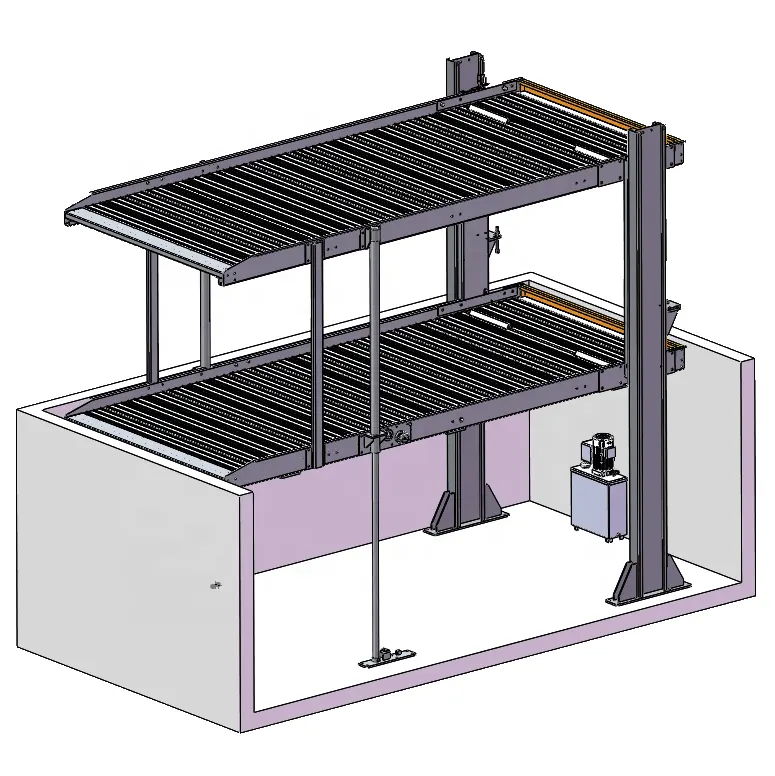 Pit doppelstapler mechanischer Autoparklift für Garage Keller 4 Autos Pit-Parksystem