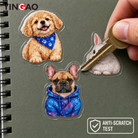 Autocollant adhésif transparent personnalisé, mignon et kawaii, en forme d'animal, pour scrapbooking, journalisation, autocollant mat résistant aux rayures et imperméable