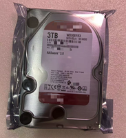 قرص صلب جديد WD30EFRX سعة 3 تيرابايت من سلسلة Red Plus للاستخدام المكتبي والتخزين الشبكي الداخلي، بسرعة دوران 5400 دورة في الدقيقة، واجهة SATA 6 جيجابت/ثانية، ذاكرة تخزين مؤقت 64 ميجابايت، مقاس 3.5 بوصة