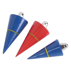 Plomada Neutra para Construcción, Forma de Cono Azul y Rojo con Punta Metálica para Medición en Carpintería - Product Image 1