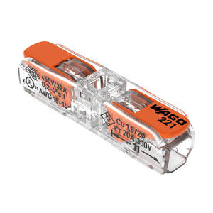 Conector de Empalme de 2 Conductores WA-GO 221-2411 con Palanca, Abrazadera, 0.2-4 mm, 32 A / 450 V, Carcasa Transparente - Product Image 2