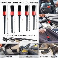 Kit Complet 23 Pièces Nettoyage Voiture Extérieur Intérieur Outils Lave-Auto Brosses Jantes Serviettes Raclette Vitres avec Boîte Équipement Lave-Auto