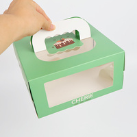 Boîtes en carton vert et blanc de qualité alimentaire, recyclables, avec fenêtre, pour l'emballage de gâteaux de boulangerie, de nourriture pour bébés, de chewing-gum, écologiques