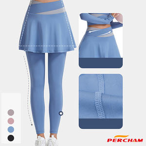 Benutzer definiertes Logo Athletic Women Sport rock mit Leggings <span class=keywords><strong>2</strong></span> in 1 Design Stretched Training Running Compression Plissee Tennis Skort - Product Image 2