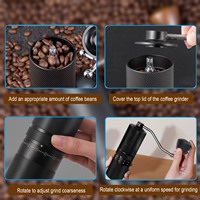 Moulin à café manuel facile à utiliser : Guide étape par étape – Moulin à café à manivelle avec meules coniques réglables pour usage domestique