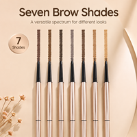 Crayon à sourcils double embout ultra-fin 7 couleurs avec brosse, waterproof, longue tenue pour maquillage de fête, prix usine
