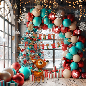Feliz Navidad Banner Navidad látex globo guirnalda arco Kit para decoración de fiesta de Navidad - Product Image 2