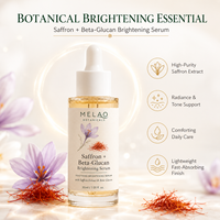 Sérum Visage à l'Extrait de Safran Marque Blanche, Bêta-Glucane pour le Traitement de la Pigmentation, Sérum Éclaircissant à la Centella pour Peaux Sensibles