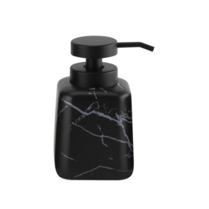 New Design 6pcs Marble Print <strong>Ceramic</strong> Bathroom <strong>Accessory</strong> Set Black Square Taper Stoneware <strong>Bath</strong> Look <strong>Accessory</strong> Set - Product Image 2