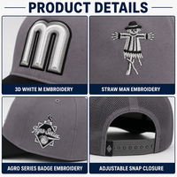 Gorra Trucker Deportiva de 5 Paneles con Bordado Personalizado, Gris y Negra, Ajustable con Cierre a Presión, Visera Plana, Malla Trasera, Unisex