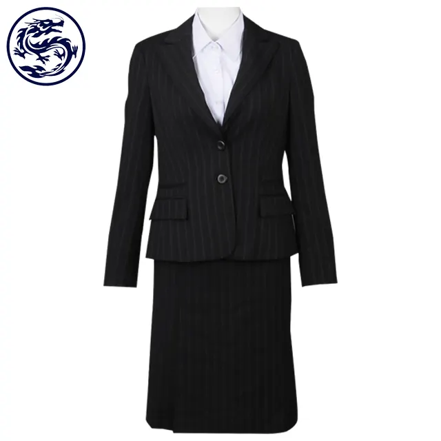 High Quality Black Striped Women's Body Suits Casual Anti-wrinkle Feature Two Piece Suit Women's Suits & Tuxedo Long