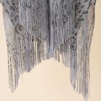 Poncho de Playa Metálico Anti-UV Ecológico para Mujer, Estilo Sarong con Flecos, Cuello en V, 1 Pieza