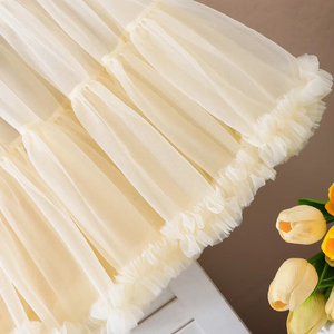 เสื้อผ้าเด็กผู้หญิง 3-7 ขวบ ผ้าขนสัตว์ลำลอง ปักลายดอกไม้สวยงาม เสื้อแขนกุด แฟชั่นกระโปรงตาข่ายพองๆ เรียบง่าย ใส่ได้ทุกวัน - Product Image 6