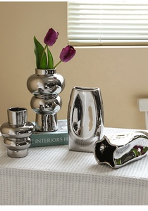 Vase en porcelaine argentée nordique, design créatif classique moderne, art floral de luxe, décoration de table basse et de jardin, <span class=keywords><strong>idées</strong></span> <span class=keywords><strong>cadeaux</strong></span> pour la maison - Product Image 6