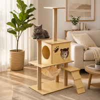 Arbre à chat en MDF avec hamac confortable pour chats d'intérieur
