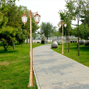 Outdoor Iron Garden Lamp Post <b>LED</b> Warm White Glass Shade IP66 AC 220V 2700K 10-Year Warranty <b>Motion</b> <b>Sensor</b> Solar - Product Image 5