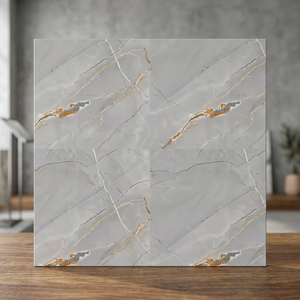 Carreaux de sol en céramique numérique émaillée effet bois classique 30x30cm, aspect marbre rustique, pour intérieur - Product Image 1