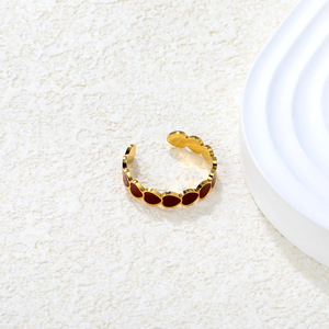 แหวนรูปหัวใจแบบเปิด 18k ทองสแตนเลสสตีล เครื่องประดับสำหรับทุกเพศ ของขวัญ แหวนแฟชั่น - Product Image 4