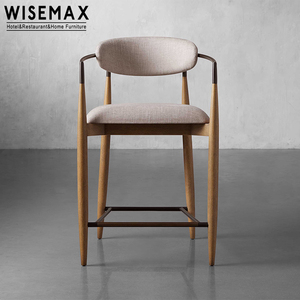 WISEMAX MÖBEL Holz Barhocker Hoch <span class=keywords><strong>hocker</strong></span> Bar stühle Für Küche Club Couches Bar Möbel Set Gebogene Rückenlehne Hochstuhl - Product Image 6