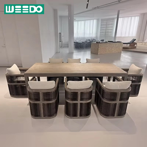 Bàn ghế bằng gỗ tếch cao cấp đặt Bộ bàn ăn ngoài trời chịu được thời tiết chất lượng hàng đầu, bền cho sân vườn & sân trong - Product Image 1