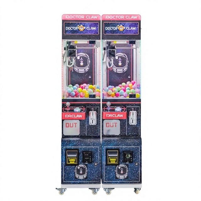 Black Mega Mini Crane Machine with Bill Acceptor and Nayax Card Reader US Pattern Gift Locker Coin Operated Games Claw Machine