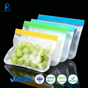 Custom Print BPA Free Leak Resistant Freezer <b>Bag</b> Thickened Sealing Strip Food Storage Pouch Reusable PEVA Food Storage <b>Bags</b> - Product Image 1