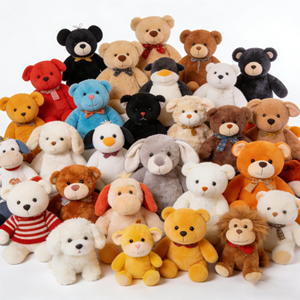 Jouets en peluche personnalisés, doux, kawaii, mignons, animaux de dessin animé, ours, <span class=keywords><strong>pingouin</strong></span>, chien, singe, lion, jouets en peluche pour la décoration de la crèche - Product Image 1