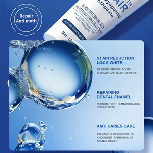Cuidado bucal, pasta de dientes blanqueadora de hidroxiapatita para eliminar las manchas dentales, blanqueamiento dental profundo, aliento fresco, protege el esmalte dental - Product Image 4