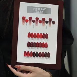Ensemble de vernis à ongles en gel UV rouge bordeaux 10 couleurs avec panneau d'affichage pour salon de manucure professionnel - Product Image 4