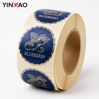 Autocollants personnalisés Yingao imperméables, autocollants en feuille d'or pour fruits, autocollants adhésifs imperméables, logo personnalisé, autocollants d'emballage