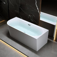 Baignoire de trempage autoportante en acrylique blanc de haute qualité Design moderne avec égouttoir Vente directe en usine