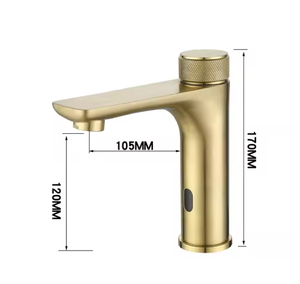 Moderno sensore Auto-infrarossi Smart in acciaio inox spazzolato rubinetto oro <span class=keywords><strong>rubinetti</strong></span> Touchless lavabo per <span class=keywords><strong>cucina</strong></span> bagno valvola ceramica - Product Image 5