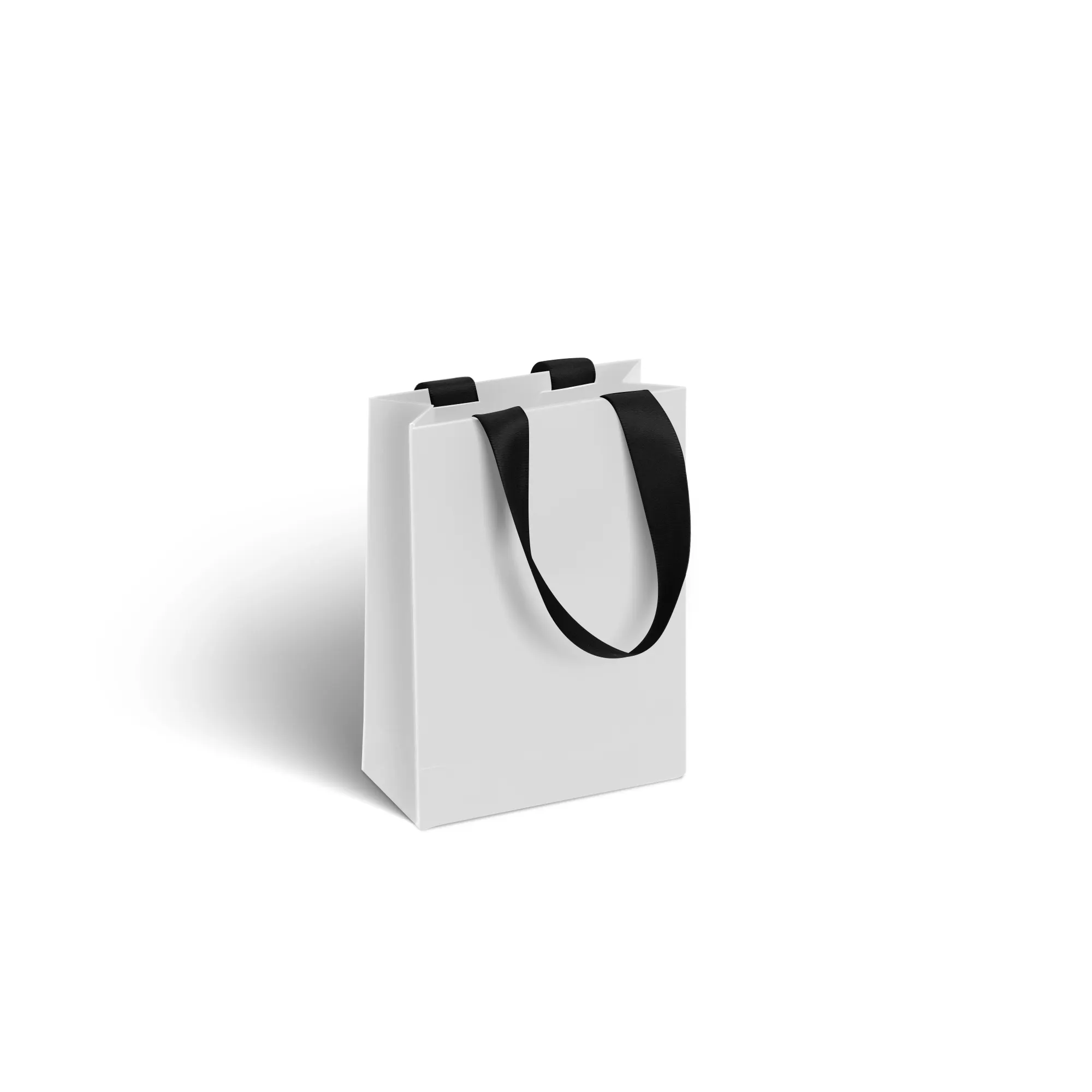 Sacos de papel impresso personalizados papelão luxo branco papel kraft sacos com alças fita