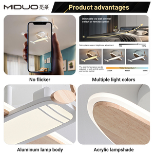 Plafonnier LED nordique en forme d'avion 530*490*H250mm, dimmable 220V <span class=keywords><strong>avec</strong></span> télécommande, pour chambre à coucher, chambre d'enfant, décoration suspendue - Product Image 4