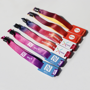 도매 맞춤형 폴리 에스터 <span class=keywords><strong>RFID</strong></span> 팔찌 조정 가능한 새틴 짠 직물 팔찌 액세스 제어 - Product Image 1