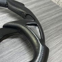 Volant de course universel OEM pour voiture, en forme de D, à fond plat, en cuir PU modifié, pour le drift
