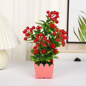 Planta Artificial de Fruta de la Fortuna de Yiwu Datuo Florist, Pimiento Rojo, 9x28x9 cm, Decoración en Maceta para el Hogar - Product Image 3