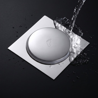 Drain de douche carré en acier inoxydable sur mesure, à pédale, anti-odeur, pour le Moyen-Orient, vente en gros transfrontalière