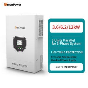 Système solaire hybride Greenpower 3600watt 6200watt 3.6kw 6.2kw à onde sinusoïdale pure 48v 220v avec contrôleur de charge MPPT - Product Image 1