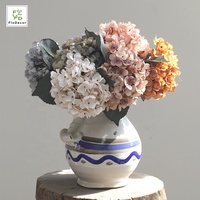 Bunga Hydrangea Buatan Tangan Gaya Vintage 35cm untuk Dekorasi Hari Valentine, Natal, Tahun Baru, Pesta, dan Hotel