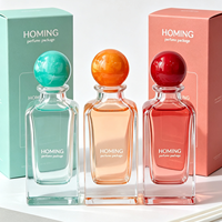 Flacons de parfum transparents personnalisables de luxe 85 ml, très demandés, disponibles avec bouchons et boîtes d'emballage