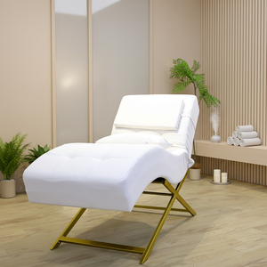 Chocolate Brown Electric Beauty <b>Bed</b> Lamb Fleece FabricWood-grain Base Massage Table Velvet Cover Aesthetic Chair Set - Product Image 1